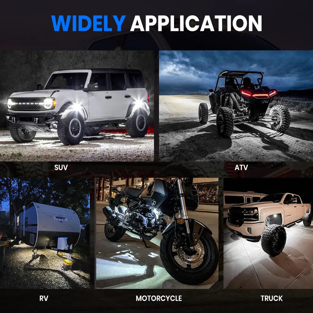 For Offroad Honalia 12 Pods Rock White 6000K IP68 Switch