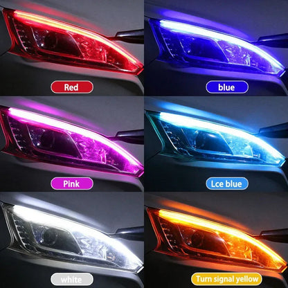 Drl Flexible Waterproof Headlight Strip Headlights RGB Turn