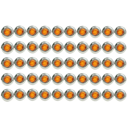 50PCS Inch MINI Round Trailer Side Marker Indicator Trucks