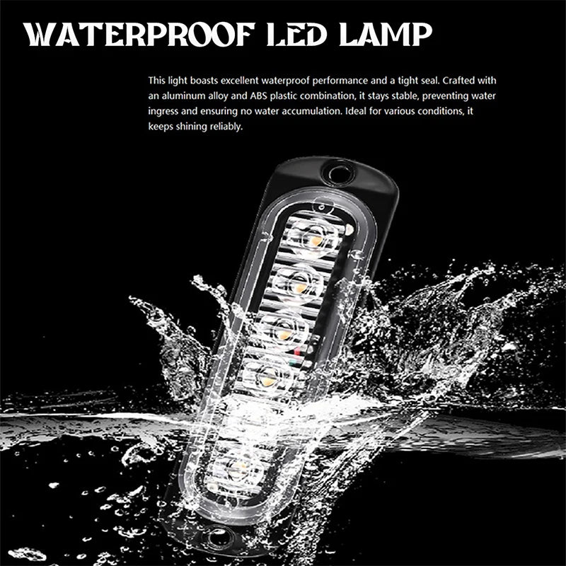 12V Warning Strobe Emergency Signal Brightness Amber Blue Red