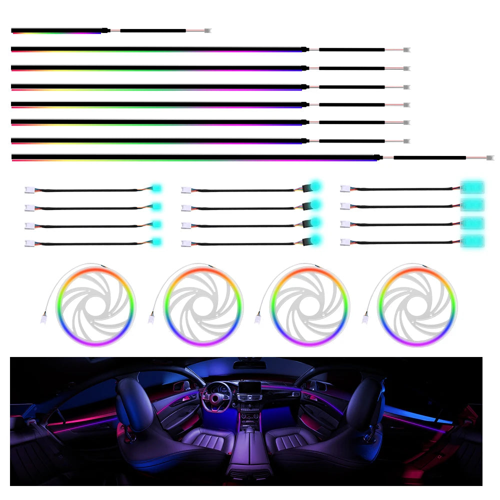 24 In RGB Symphony Flowing Colorful Interior Gradient Atmosphere