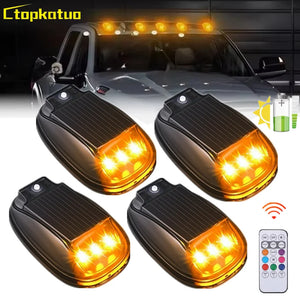 Wireless Control Solar Cab Truck Roof Beacon Strobe Emergency