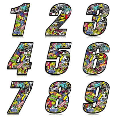 Numbers Vinyl Rear Window Stickers off-road Stylish Skull Color