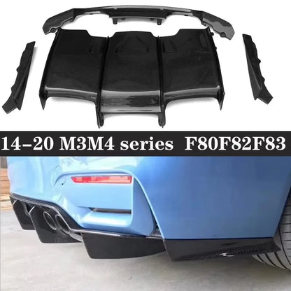 For BMW M3 M4 F80 F82 F83 2014-2020 Carbon Fiber Back Lip