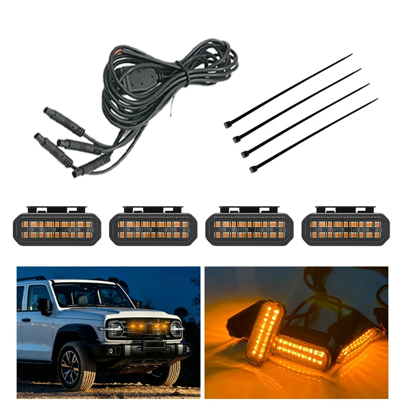For Mitsubishi Pajero V93 LED Front Grille Safety Warning