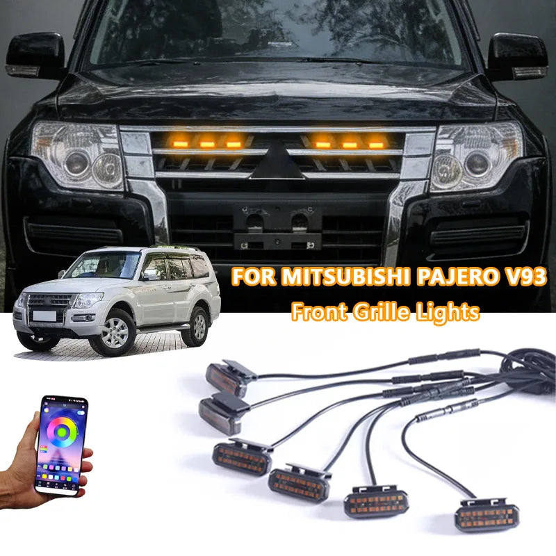 For Mitsubishi Pajero V93 LED Front Grille Safety Warning