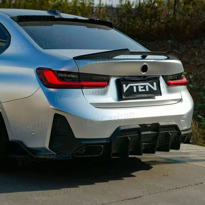 For BMW 3 Series G20 G28 Bright Black Vten Rear Bumper Diffuser