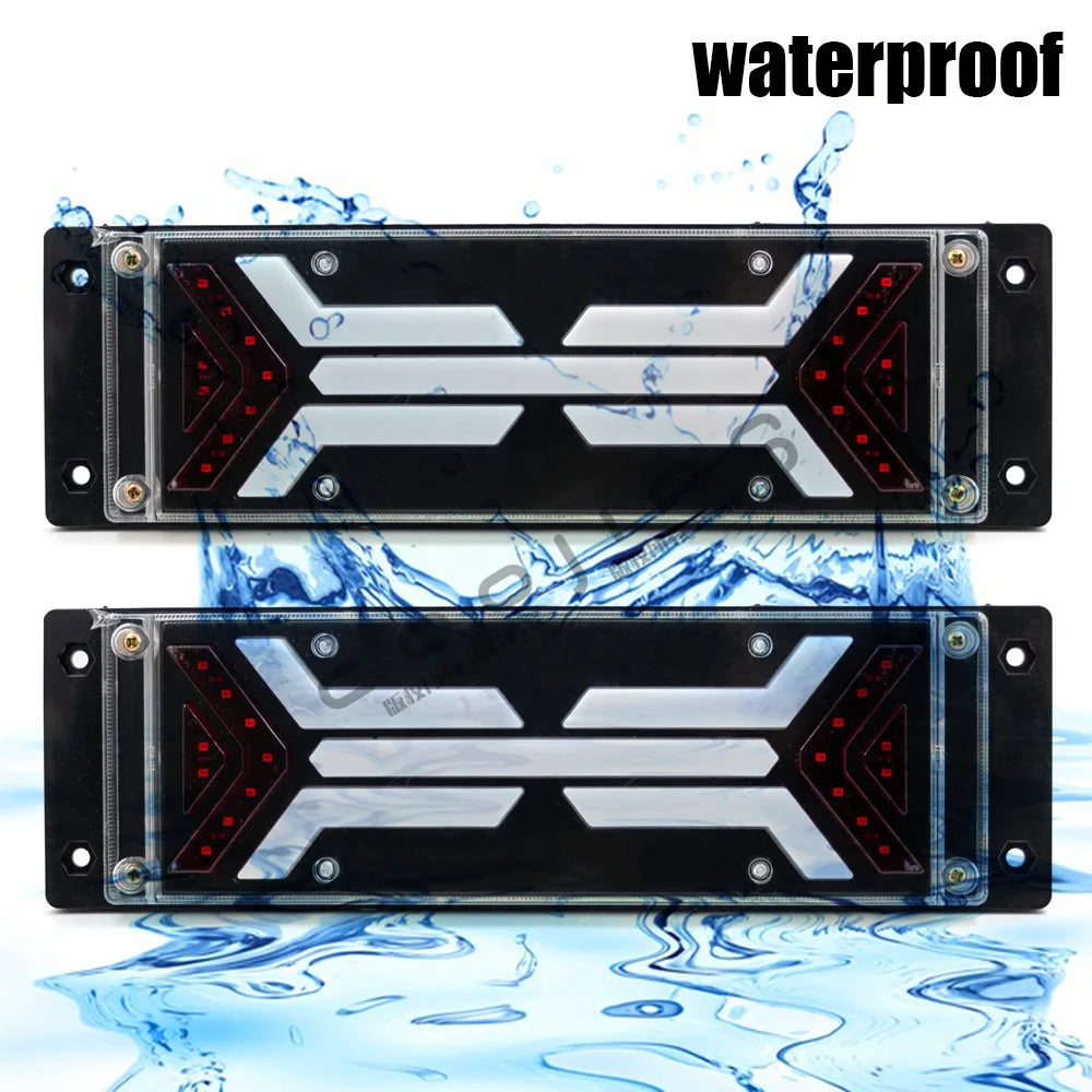 For Trailer 2PCS 12V Combination Tail Turn Signal Lamps Brake