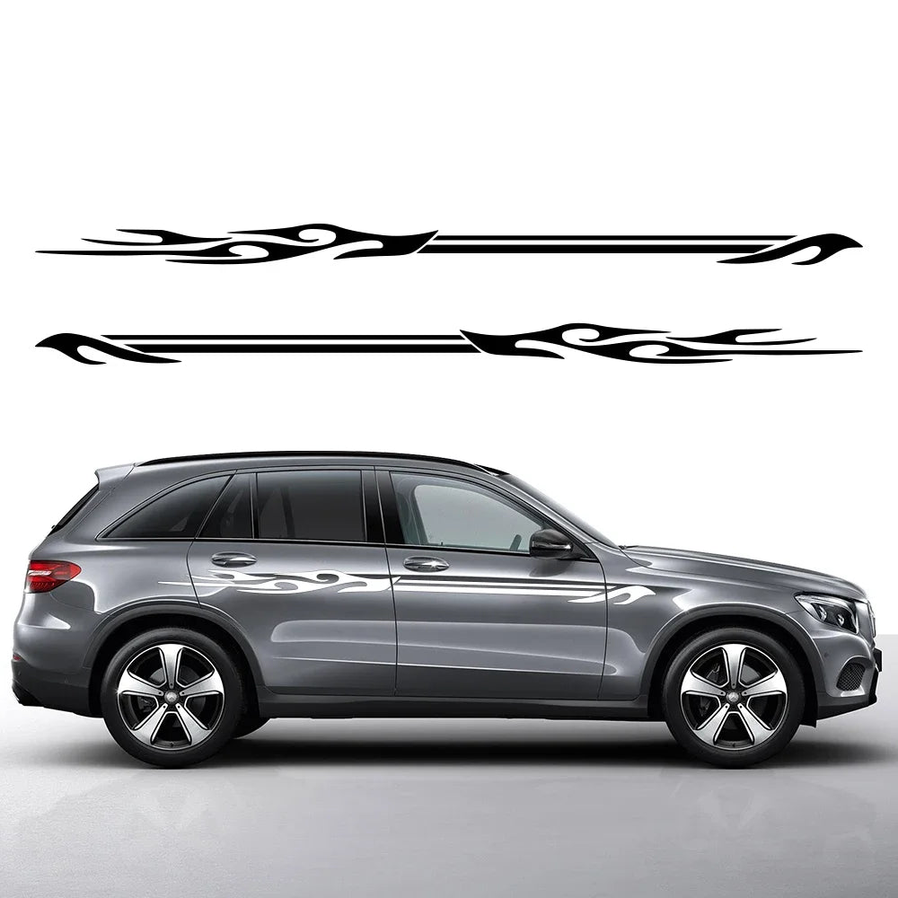 For Volkswagen Audi Tesla Skoda Volvo 2PCS Flame Stripes Side