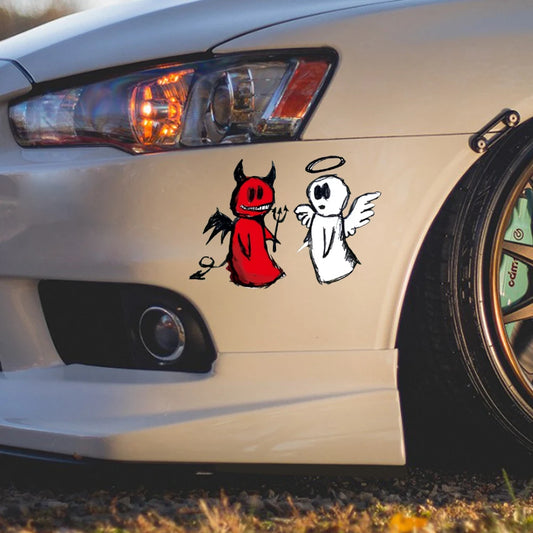 Sticker Angel Demon Vinyl Decal Waterproof Cartoon Hand Drawn