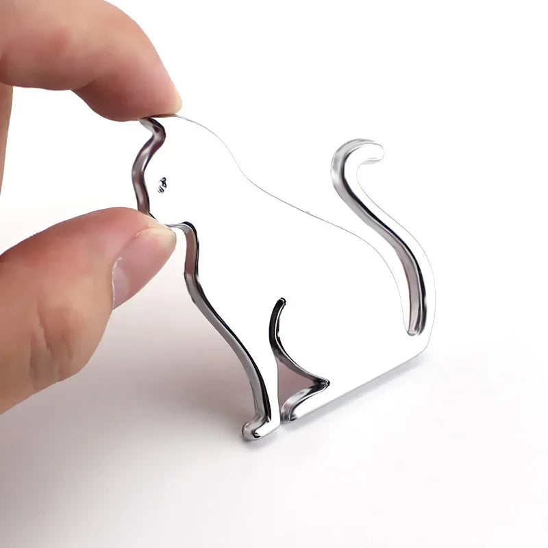 1PC 3D Cat Metal Sticker Covering Scratches Cute Animal