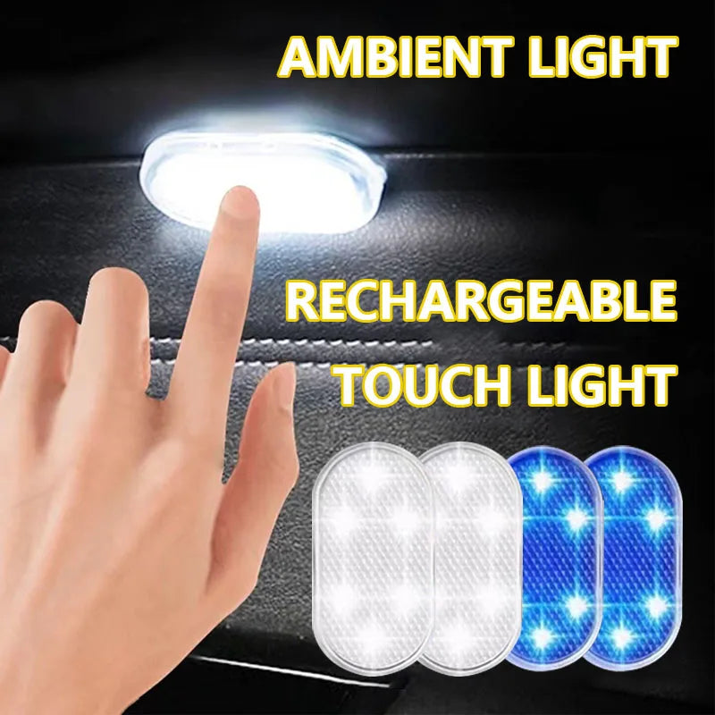 4PCS Touch MINI Interior Lighting USB Rechargeable Roof Ceiling
