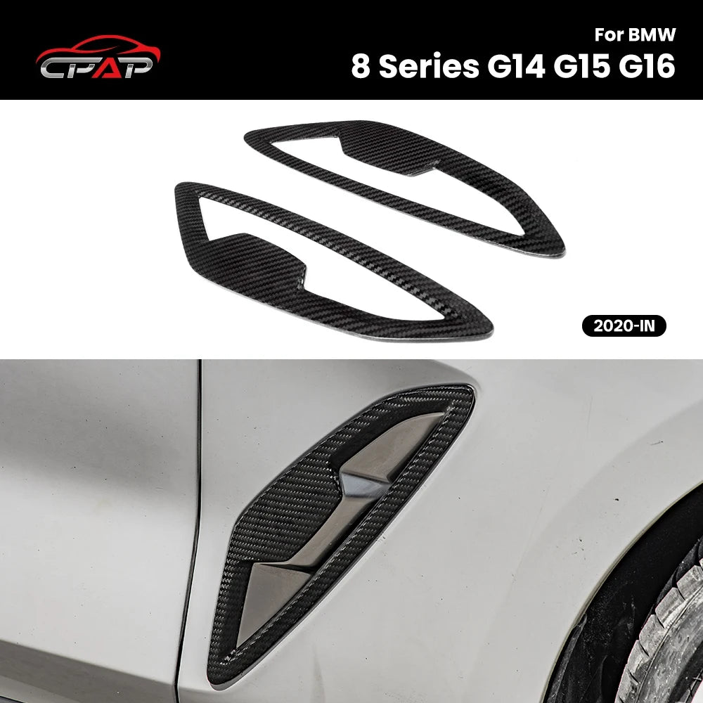 For BMW 8 Series G14 G15 Real Dry Carbon Fiber Side Fender Trim