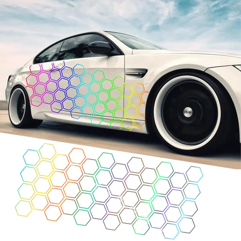 Graphics Honeycomb Open Sticker Decor Tuning Side