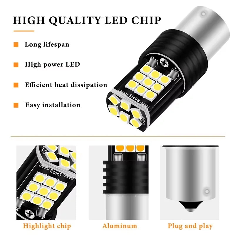 2PCS T20 7443 7440 3030 24SMD Bulbs Brake Reverse