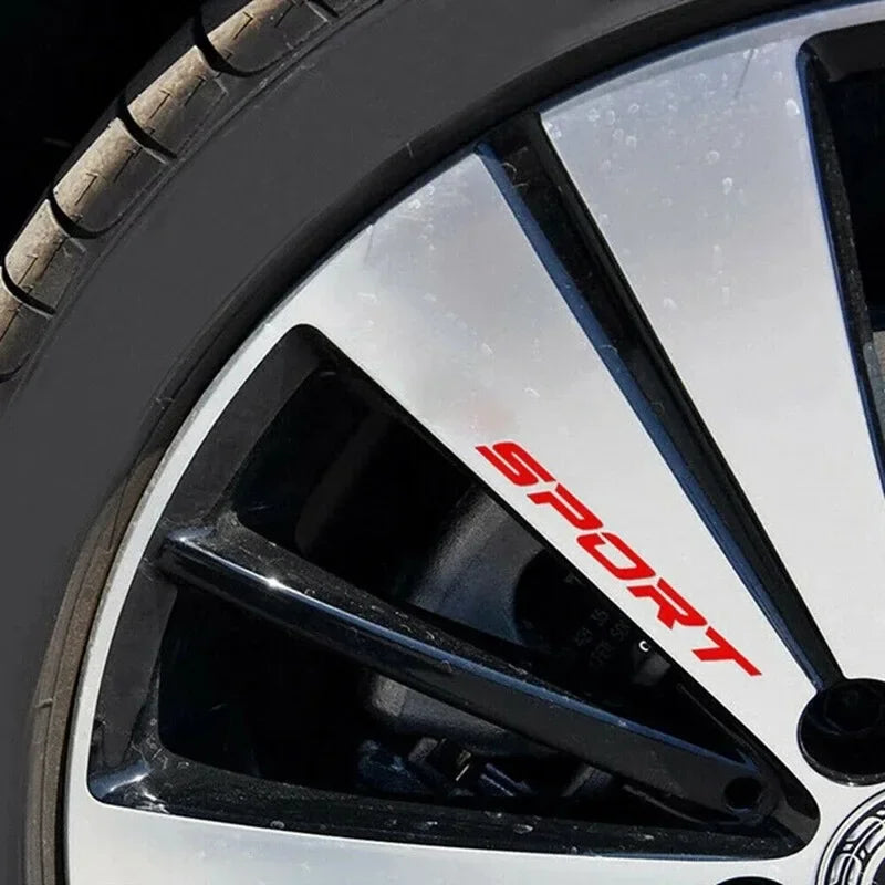 4PC Sport Decal Sticker Wheels Rims Racing Stripes Stickers