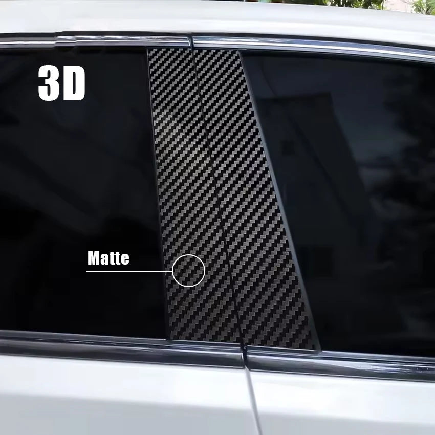 1pair 3D 5D 6D Carbon Fiber B Pillar Sticker