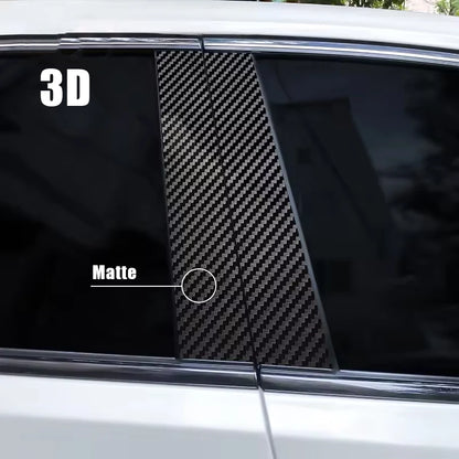 1pair 3D 5D 6D Carbon Fiber B Pillar Sticker