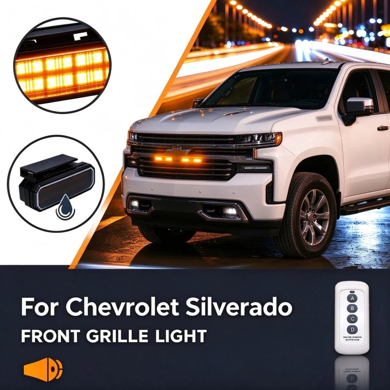 For Chevrolet Silverado Offroad Style Front Grille Amber Remote
