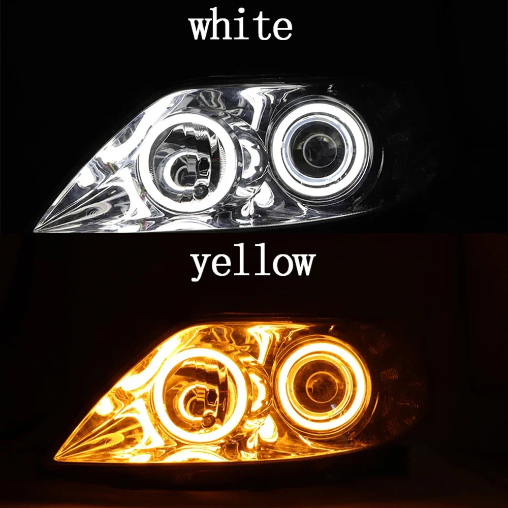 1PC Angel Eyes Bulb Ring Fog White Yellow Turn
