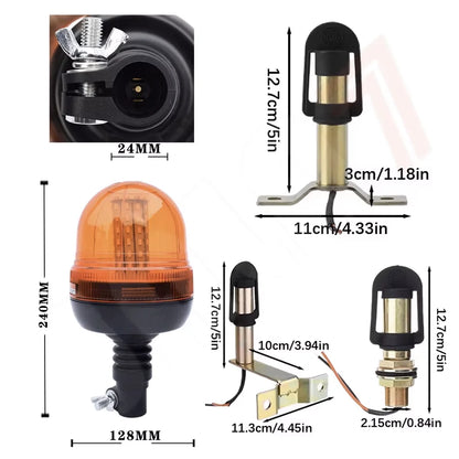 jaln7 12V 24V Dual Voltage Strobe Beacon 360 Rotating