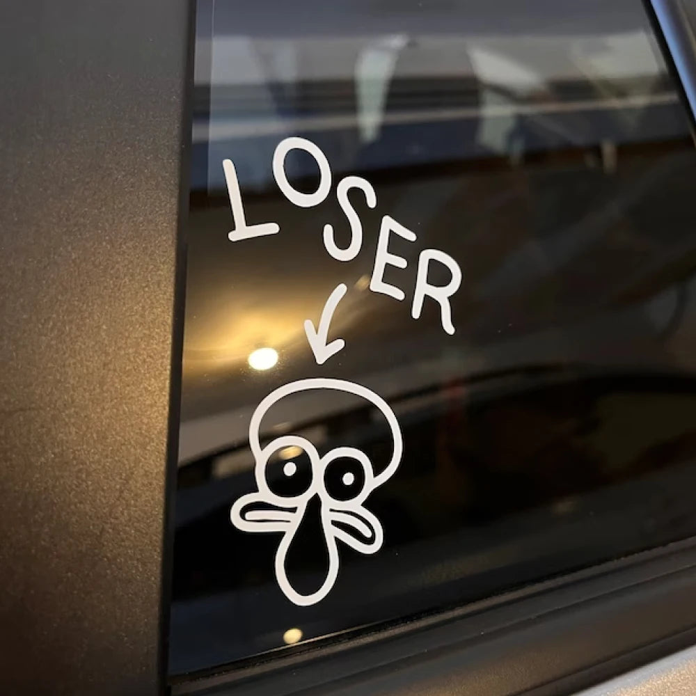 Squidward Loser Windows Sticker Fun Cartoon Decor Waterproof