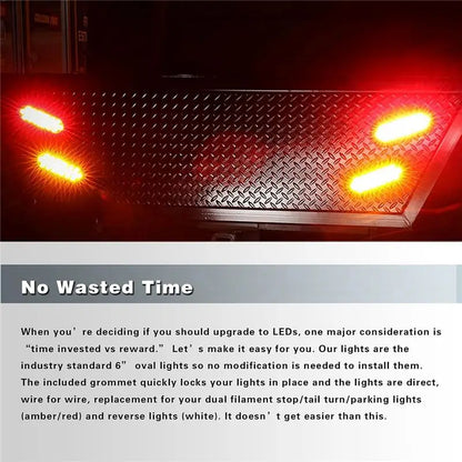 For Most Oval 10LED Bulbs Brake plug12v Turn Signal Cars Trucks