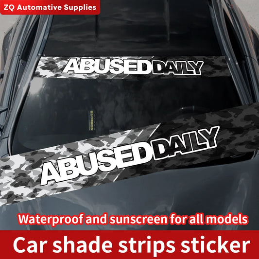 Abuse Daily Front Rear Windshield Stickers Waterproof Sunscreen
