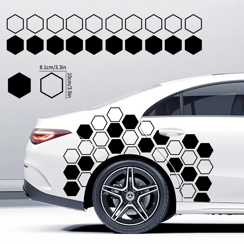 10PCS Hollow Solid Honeycomb Stickers Sport Side Door Whole
