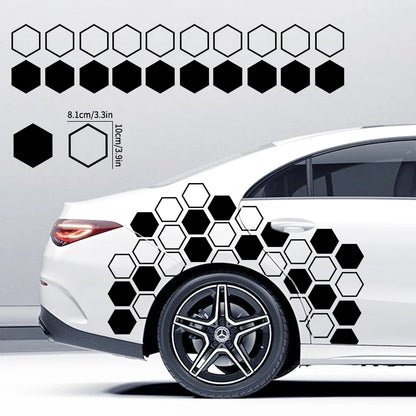 10PCS Hollow Solid Honeycomb Stickers Sport Side Door Whole