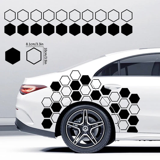 10PCS Hollow Solid Honeycomb Stickers Sport Side Door Whole
