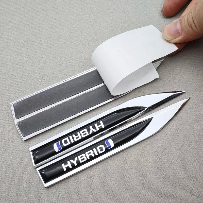 For Compatible 2PCS 3D Metal Blade Hybrid Logo Emblem Badge