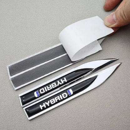 For Compatible 2PCS 3D Metal Blade Hybrid Logo Emblem Badge