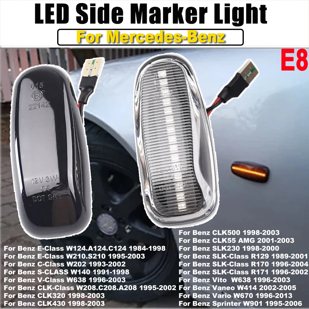 For Mercedes Vito W638 W210 Vario 2PCS Dynamic Side Marker Turn