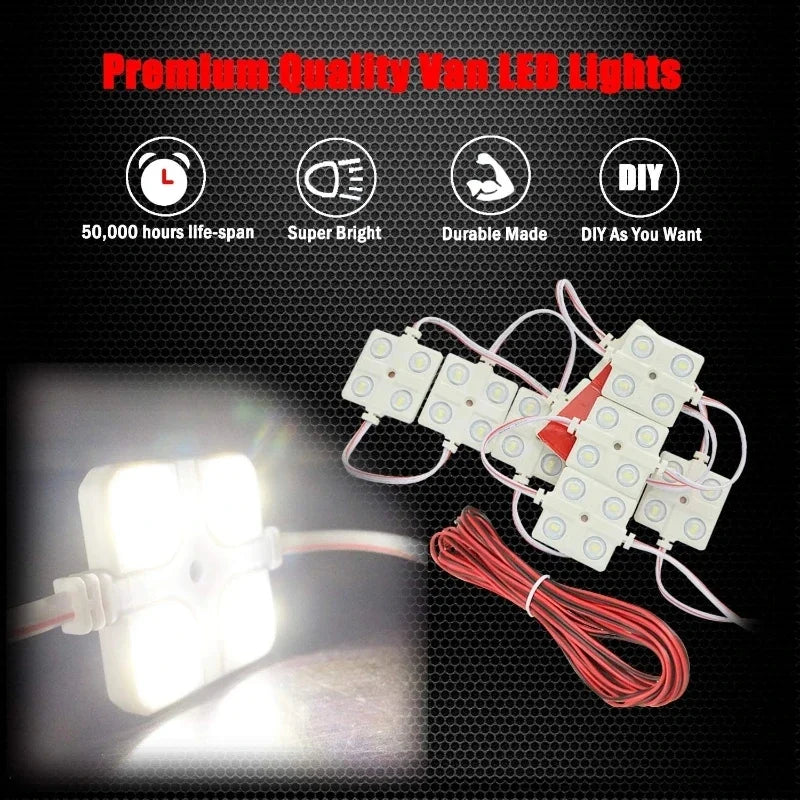 For Rv Boat Trailer Pickup DC12V 10X4 Leds Truck Bed White