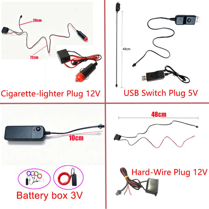 Flexible Neon El Luminescent Cables Waterproof Party Atmosphere