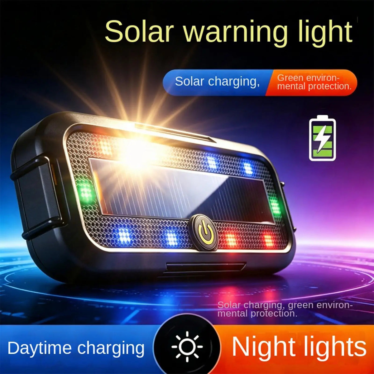 Solar Power Warning Night Security Simulated Alarm Wireless