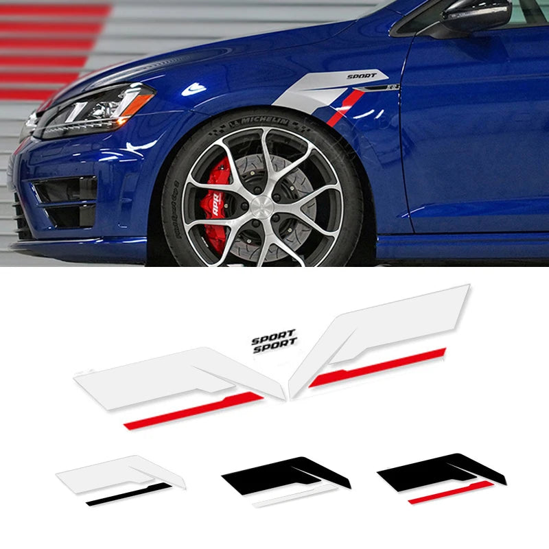 1pair Sport Racing Side Fender Decals Reflective Stickers