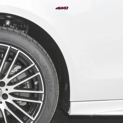 3D Chrome Metal Letters Logo 4WD Fender Side Rear
