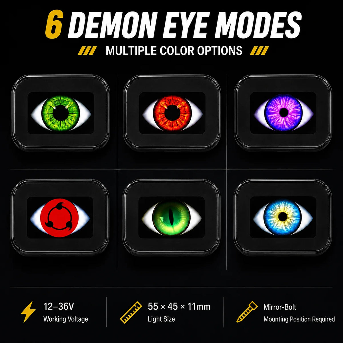 In Motorcycle Devil Eyes Mirror Dynamic Motorbike Demon Wireless
