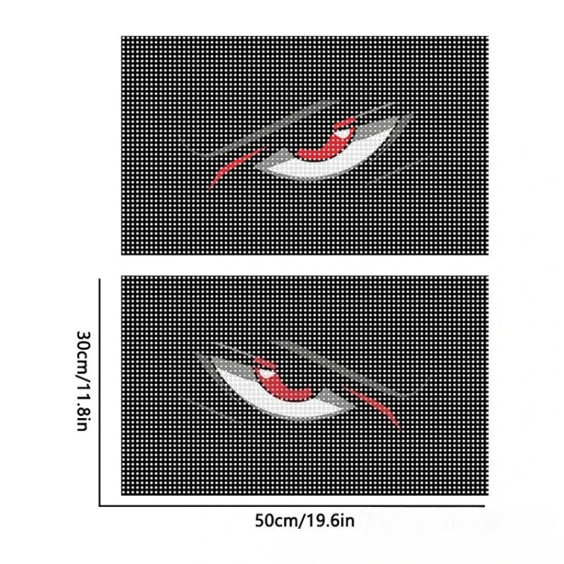 For Auto Exterior Modification Decor Vinyl 1pair Mesh Demon Eye