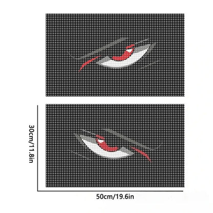 For Auto Exterior Modification Decor Vinyl 1pair Mesh Demon Eye