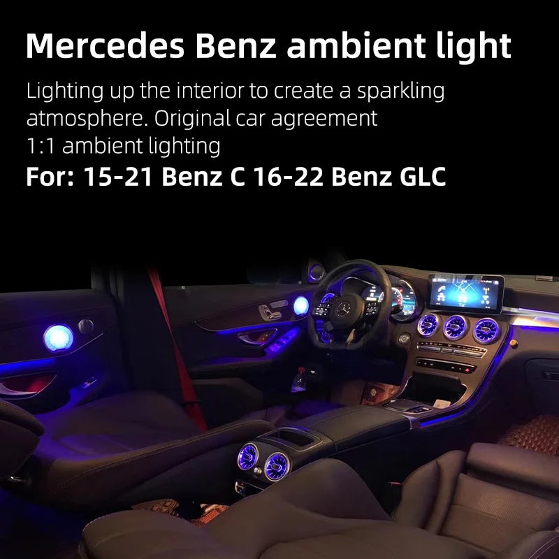 For Mercedes C W205 Glc X253 Ambient Lighting Turbine Air Vent