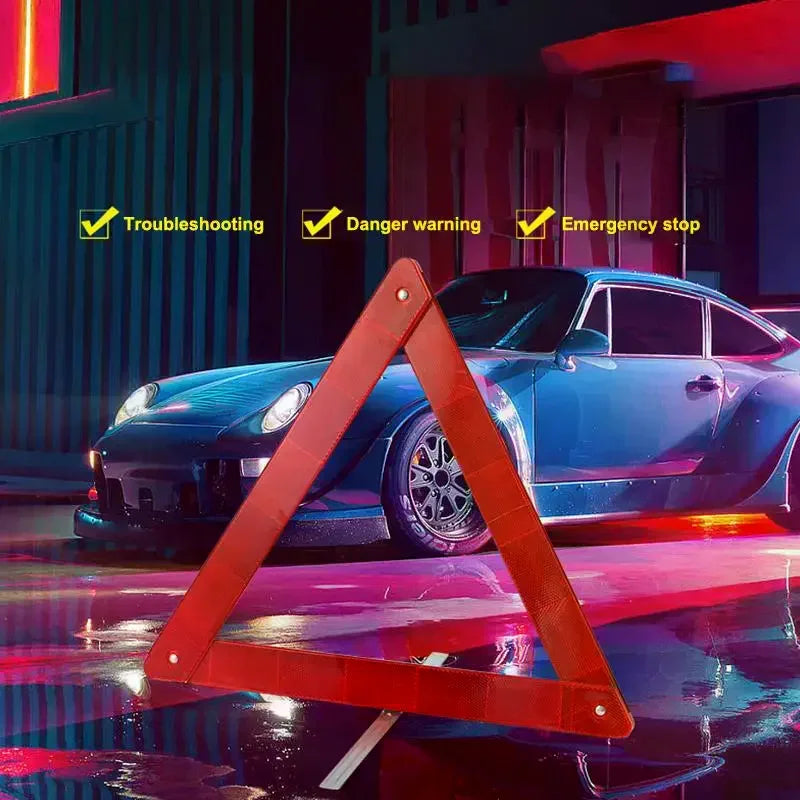 Emergency Early Warning Device Triangle Road Safety Stable Metal