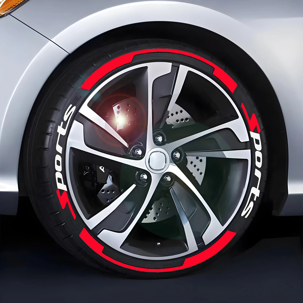 For 4 Tires Sports Tire Wheel Stickers Lettering Permant Decals