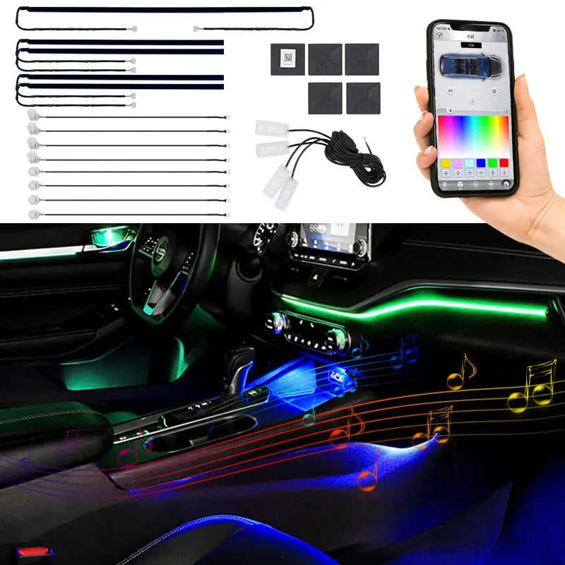 In Ambient Rbg Color Acrylic Guide Fiber Optic Interior