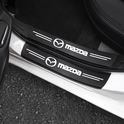 For Mazda 3 Bk Bl Bj Logo Door Carbon Fiber Sill Protector
