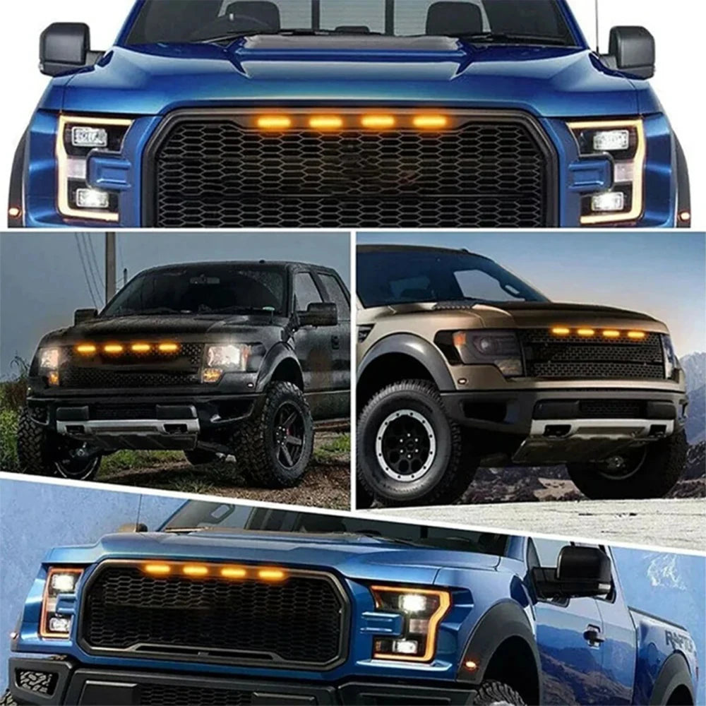 For Raptor Grille Yellow Daytime Running Warning Pickup Truck