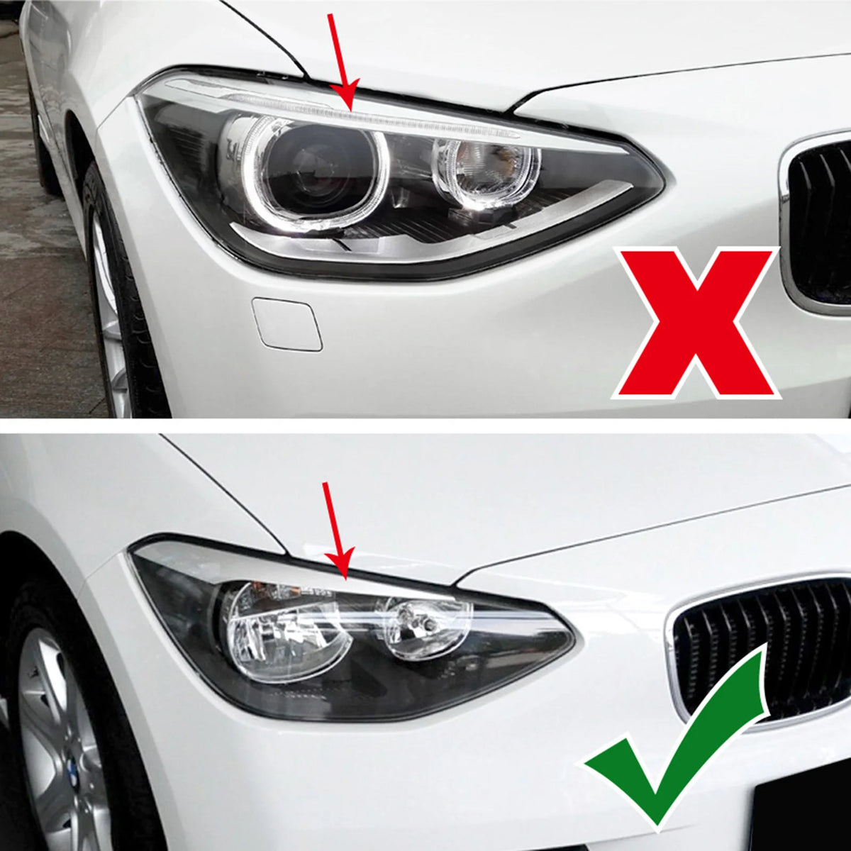 For BMW 1 Series F20 F21 Headlight Eyebrow Eyelid Cover Trim