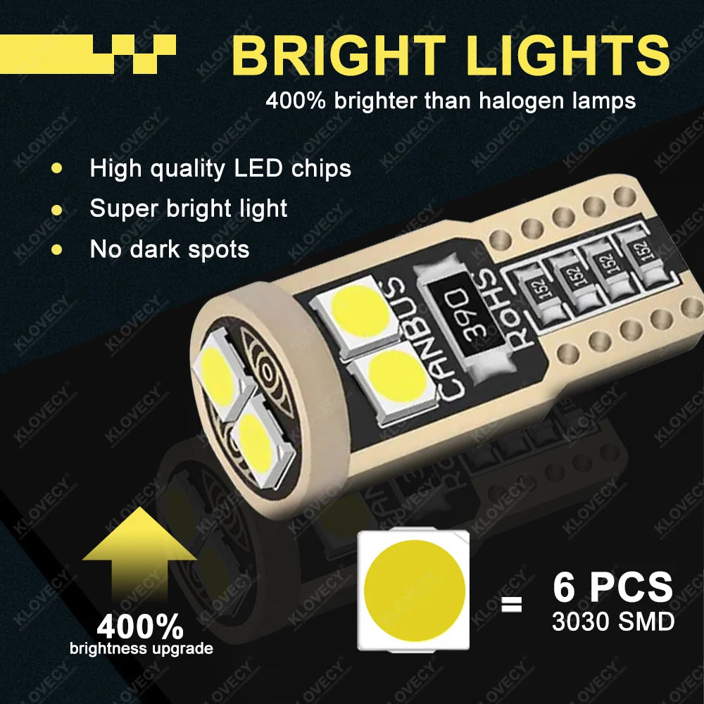 Pieces Canbus T10 W5W Bulbs Interior Dome Door Maps